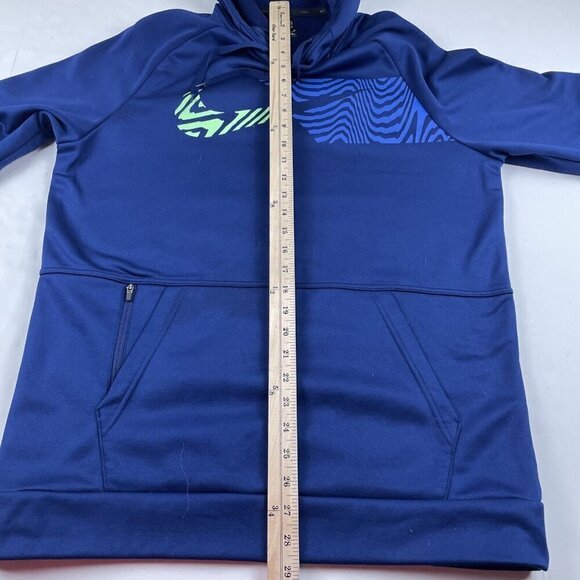 Nike Hoodie Sweatshirt Men’s M Dri Fit Navy Blue High Scuba Neck Zip Pocket - Picture 5 of 10